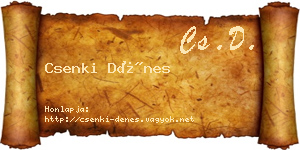 Csenki Dénes névjegykártya