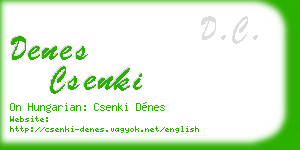 denes csenki business card